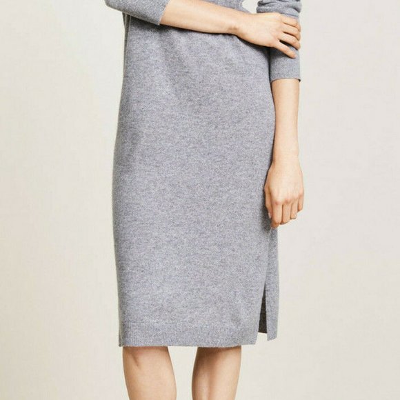 NEW EQUIPMENT Snyder 100% Cashmere Midi Dress, Grey, Small ~GORGEOUS!~ - Picture 3 of 5